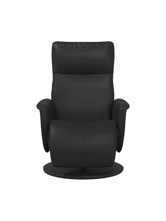 Modern Recliner Made of Black Faux Leather L71xW90xH105cm