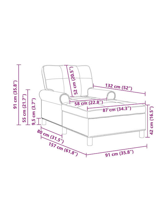 Modernes Liegestuhl Rosa M91xB157xH91cm