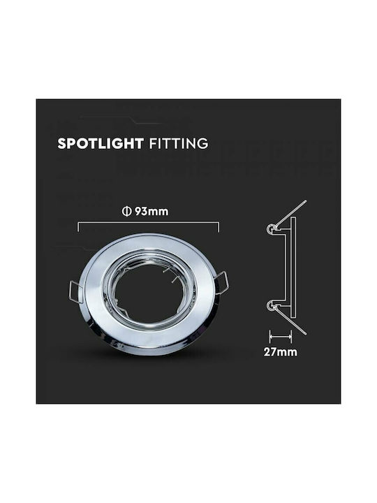 V-TAC Rund Metallisch Rahmen für Spots GU10 2τμχ Silber 9.3x9.3cm. 1Stück