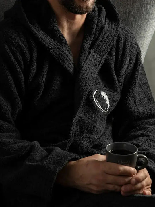 Borea Bathrobe with Hood Black 420gr/m²