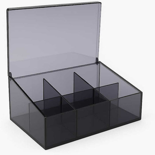 Box for Tea / General Use with Transparent Plastic Lid 14.9x9x21.7cm