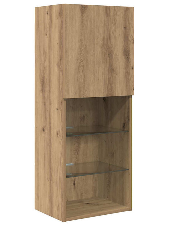 Living Room TV Unit with Lighting Artisan Oak L80xW30xH30cm