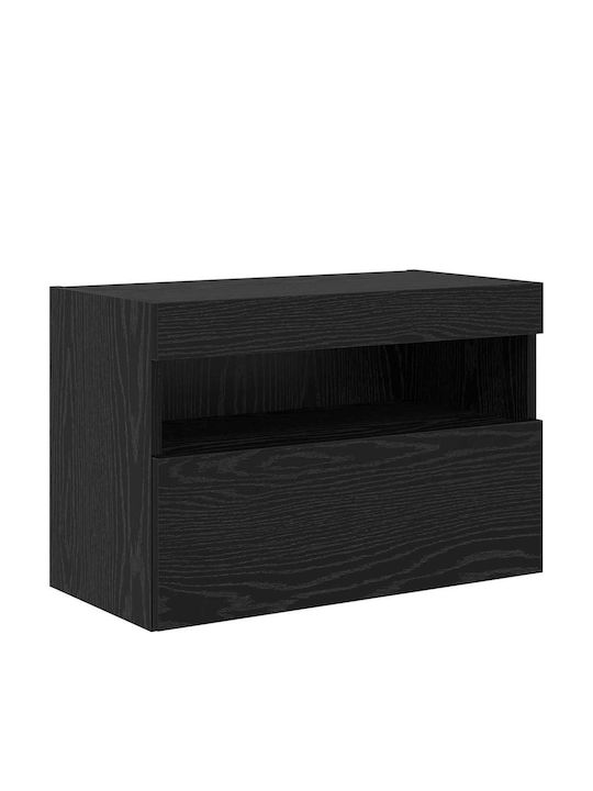 Wohnzimmer TV-Einheit Black Beech mit Beleuchtung L100xB30xH40cm