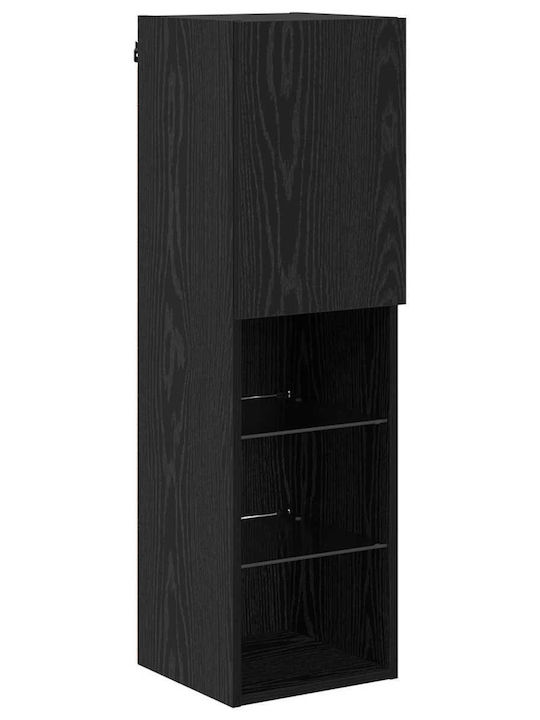 Wohnzimmer TV-Einheit Schwarz mit Beleuchtung L30.5xB30xH102cm