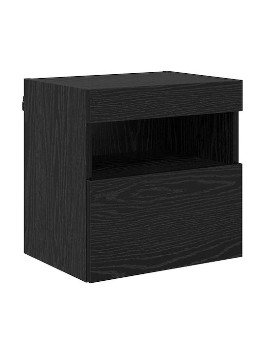 Wohnzimmer TV-Einheit Schwarz mit Beleuchtung L30.5xB30xH102cm