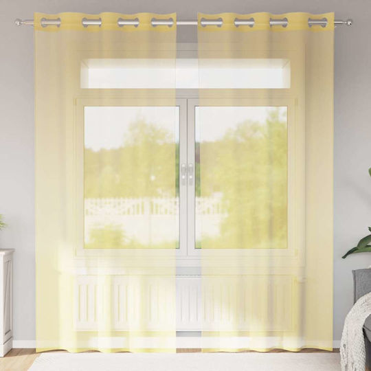 vidaXL Σετ Κουρτίνες με Τιράντες Τιρκουάζ 140x245εκ.