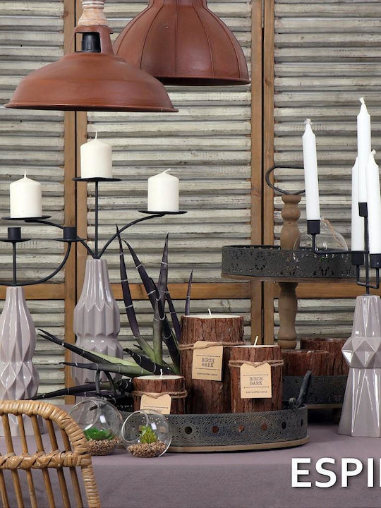 Espiel Candle Holder suitable for Tealights Ceramic 5 Seats in Beige Color 21x21x41.3cm 1pcs
