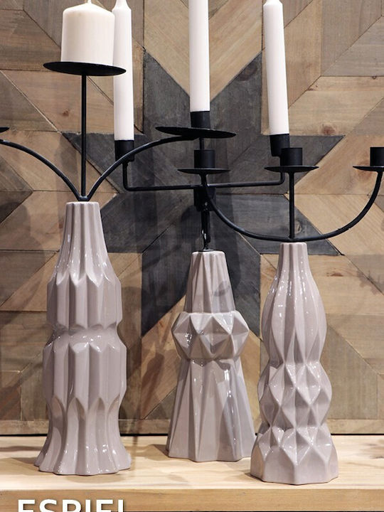 Espiel Candle Holder suitable for Tealights Ceramic 5 Seats in Beige Color 21x21x41.3cm 1pcs