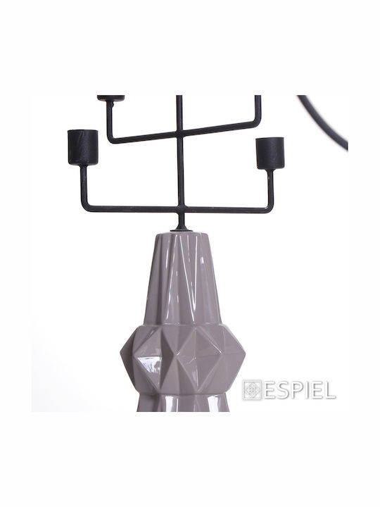 Espiel Candle Holder suitable for Tealights Ceramic 5 Seats in Beige Color 21x21x41.3cm 1pcs