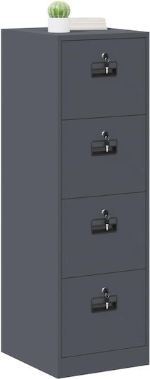 Office Storage Drawer Metal with Lock Anthracite 44x50x106.5cm