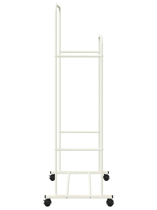 vidaXL Κρεμάστρα Δαπέδου από Μέταλλο Λευκή 80x53x156cm