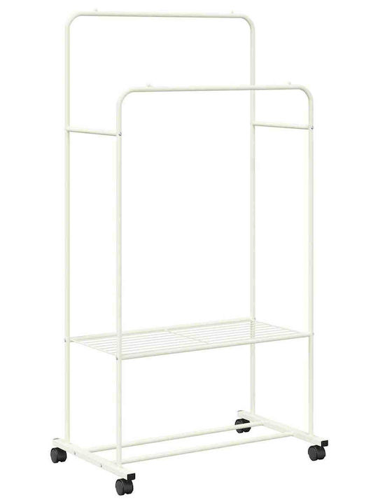 vidaXL Cuier de podea Albă 80x53x156cm