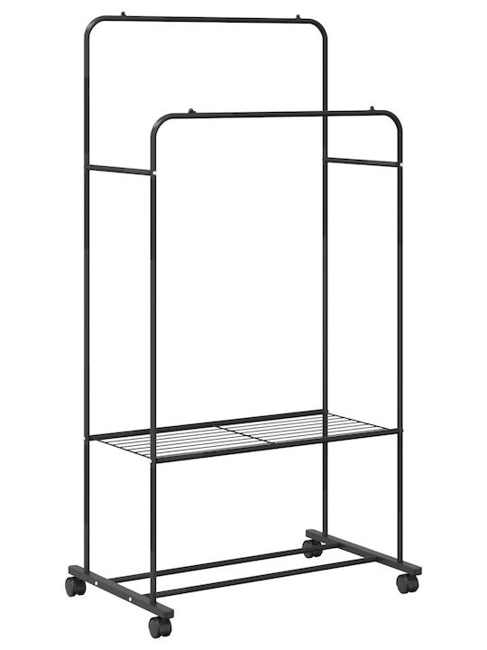 vidaXL Floor Garment Rack made of Metal Black 80x53x156cm