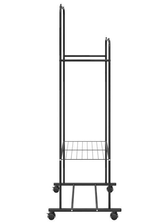 vidaXL Floor Garment Rack made of Metal Black 80x53x156cm