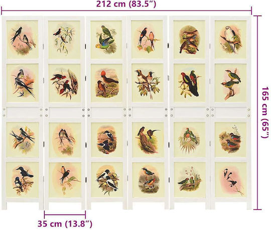 vidaXL Διακοσμητικό Παραβάν Ξύλινο 212x165cm