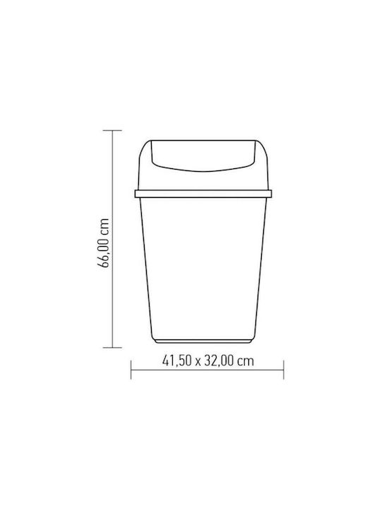 Cyclops Coș de Gunoi Plastic Gri 55lt 1buc