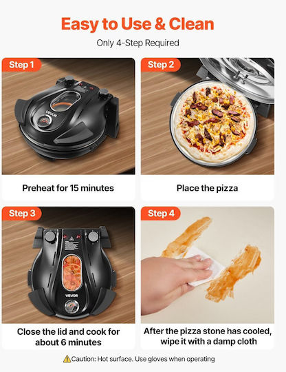 Vevor Pizzabäcker 1200W Schwarzer
