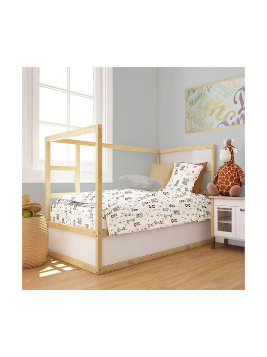 Dimcol Baby Bettlaken Für Wiege Baumwolle Savanne Weiß 80x110cm