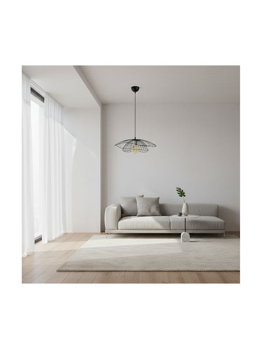Megapap Yildo Lustră Negru Rețea cu Dulie E27 50x111cm.