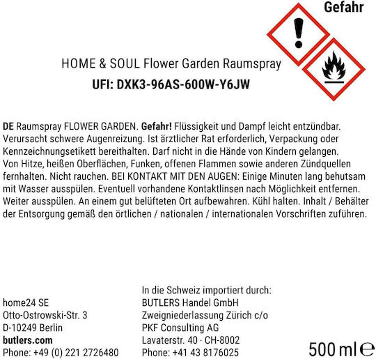 Home & Seele Raumduft Spray Flower Garden