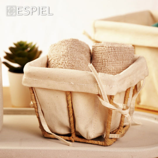 Square Cotton Wicker Storage Basket Stand 12x12x9.5cm Set 2 Pieces Espiel