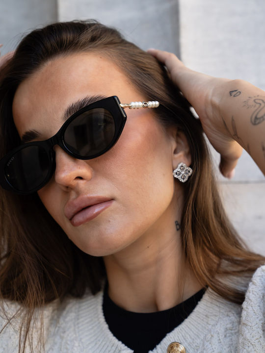 Gucci Women's Sunglasses with Black Frame and Grey Lens GG1968S 001