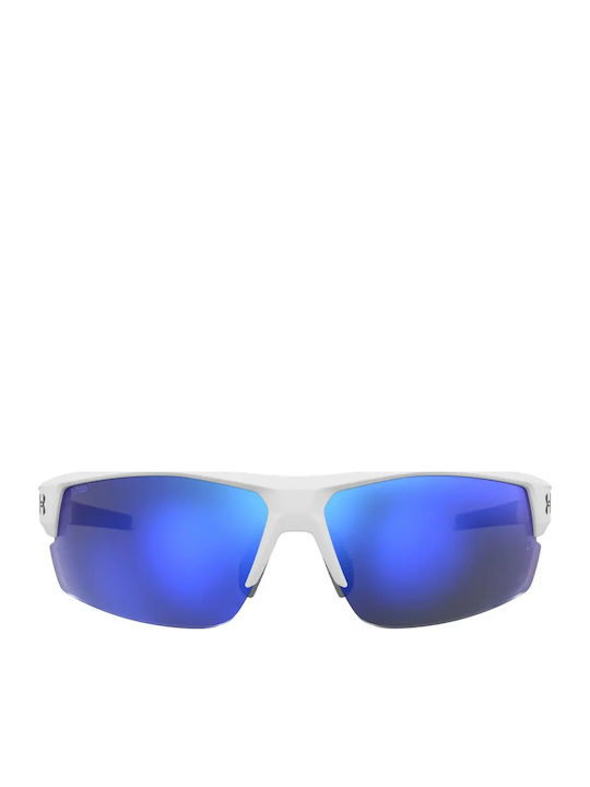 Under Armour Skillz Unisex Ochelari de soare cu Alb Cadru și Albastru Oglindă Lentilă