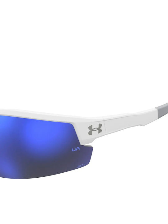 Under Armour Skillz Unisex Ochelari de soare cu Alb Cadru și Albastru Oglindă Lentilă