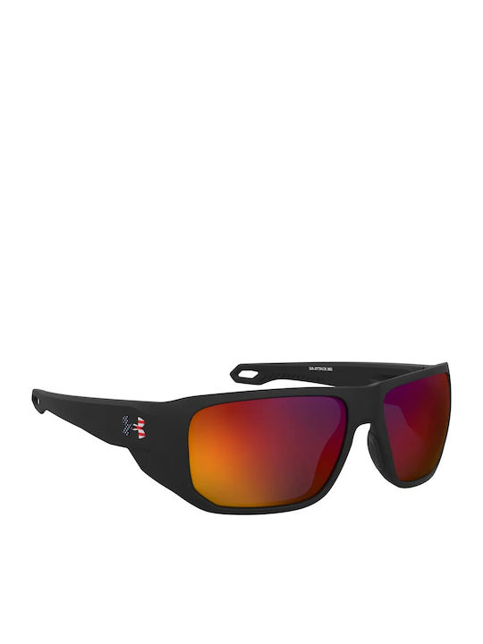 Under Armour Unisex Ochelari de soare cu Negru Cadru și Roșu Oglindă Lentilă