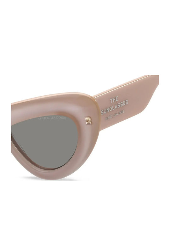 Marc Jacobs Women's Sunglasses with Pink Plastic Frame and Gray Lens MARC 798/S 3DVIR