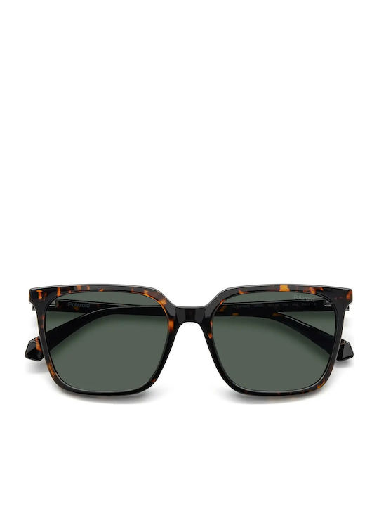 Polaroid Men's Sunglasses with Brown Tartaruga Plastic Frame and Green Lens PLD4163/S 086/UC