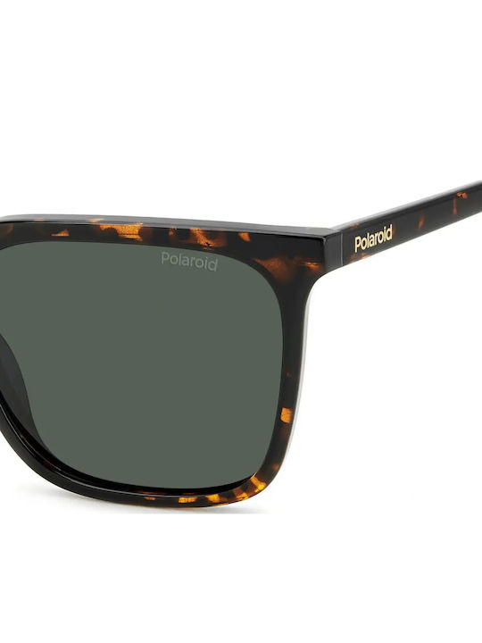 Polaroid Men's Sunglasses with Brown Tartaruga Plastic Frame and Green Lens PLD4163/S 086/UC