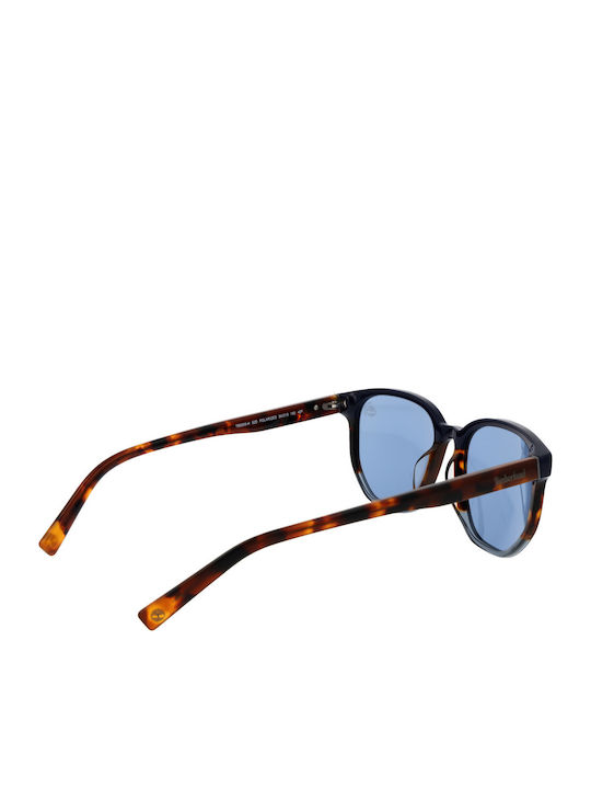 Timberland Men's Sunglasses with Brown Tartaruga Plastic Frame and Blue Lens TB9305-H 52D