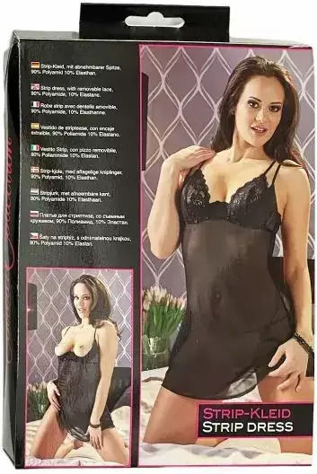 Дамска Секси Нощница Cottelli Collection 336852 10-251 Прозрачни Дантелени Чашки 75D/S Черна