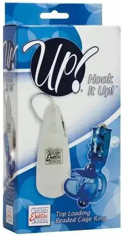 Vibrating Penis Ring California Exotic 076069 10-237 Controller Clitoral Stimulator Blue