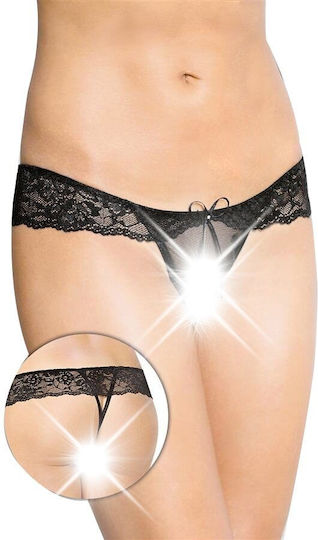 Softline 2443 Γυναικείο Sexy String Αυτοκινήτου με Δαντέλα Μαύρο
