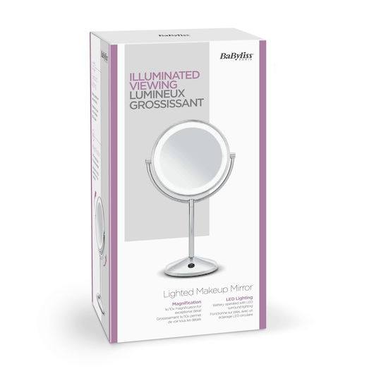 Babyliss Schminkspiegel Tischgerät 9436E mit Licht Silber