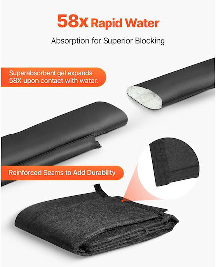 Flood Barrier Vevor Pack of 10 Flood Bags 1530 X 210 Mm Reusable Barrier Water Absorbent Activated Water Bags Sandless Blocking Bags Flood Prevention Basement Garage P