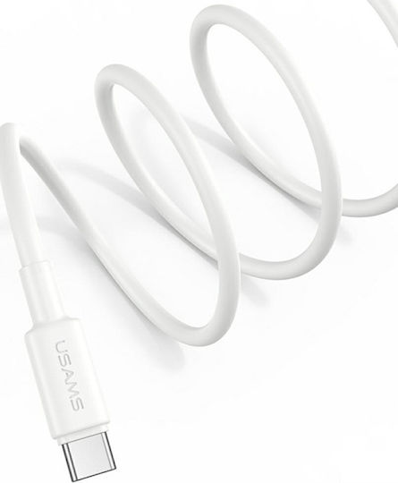 Usams USB 2.0 Cable USB-C Male - USB-A / USB-C 18W White 1m