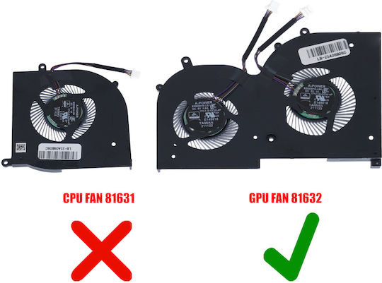 Ανεμιστηράκι Laptop Gpu Cooling Fan Msi Creator Z17 Ms-17n1 Hx Studio A12ukst A12umst A12uet A12ugst A12uhst A12uht Bs5206hs-u5a 17n1-g-ccw-4p 4pin Κωδ.81632