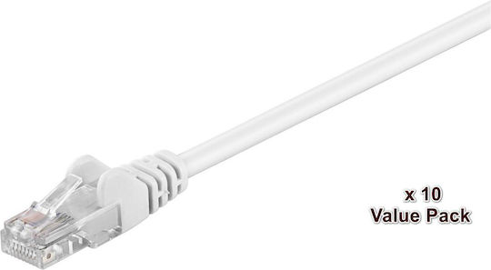 Microconnect U/UTP Cat.5e (Gigabit) Καλώδιο Δικτύου Ethernet 2m Λευκό 10τμχ