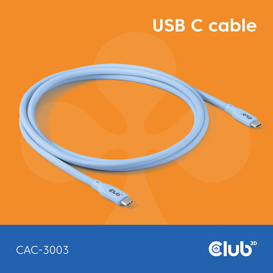Club3D USB 2.0 Cable USB-C Male - USB-C 240W PD Blue 2m CAC-3003
