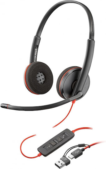 HP Headset VOIP Poly Bw 3210 On Ear Multimedia Ακουστικά με μικρόφωνο και σύνδεση USB-C
