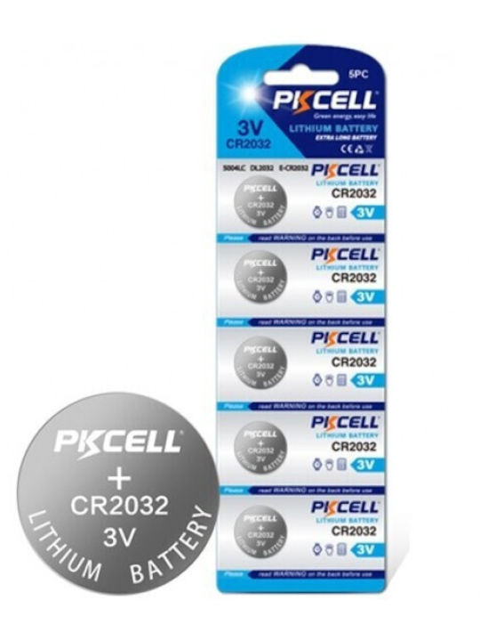 Pkcell Lithium Watch Battery CR2032 3V 5pcs
