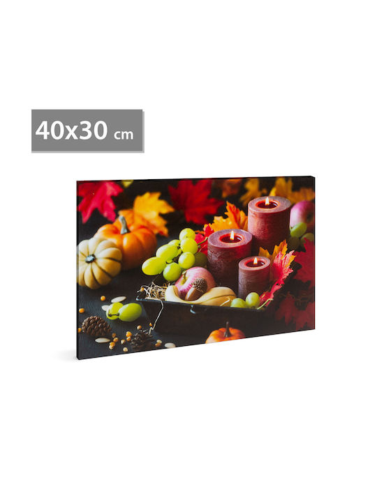 LED Gemälde Kerzen Herbstfrüchte 2 x AA 40 x 30 cm
