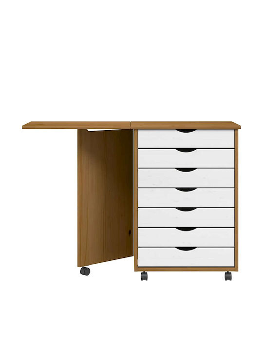 Desk Moss Wooden Honey Brown 105.5x39x74.5cm