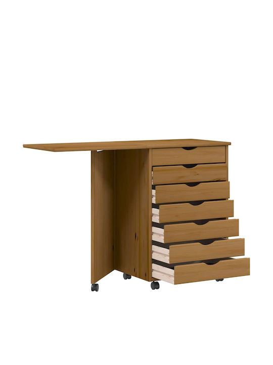 Desk Moss Wooden Honey Brown 105.5x39x74.5cm