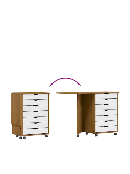 Desk Moss Wooden Honey Brown 105.5x39x74.5cm