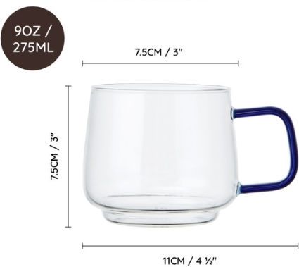 La Cafetière Κούπα Γυάλινη Διάφανη 275ml 2τμχ