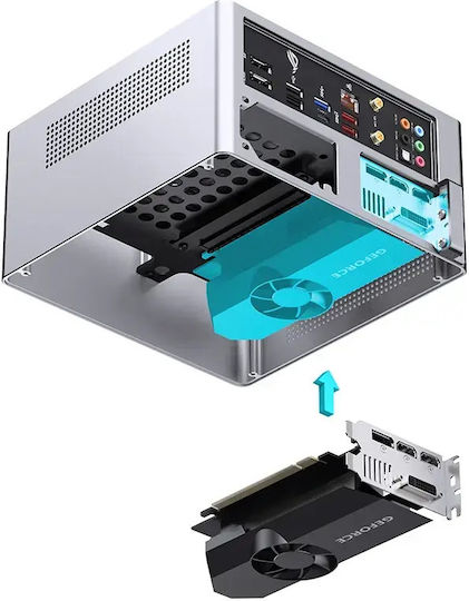 Jonsbo NV10 Mini Tower Κουτί Υπολογιστή Ασημί